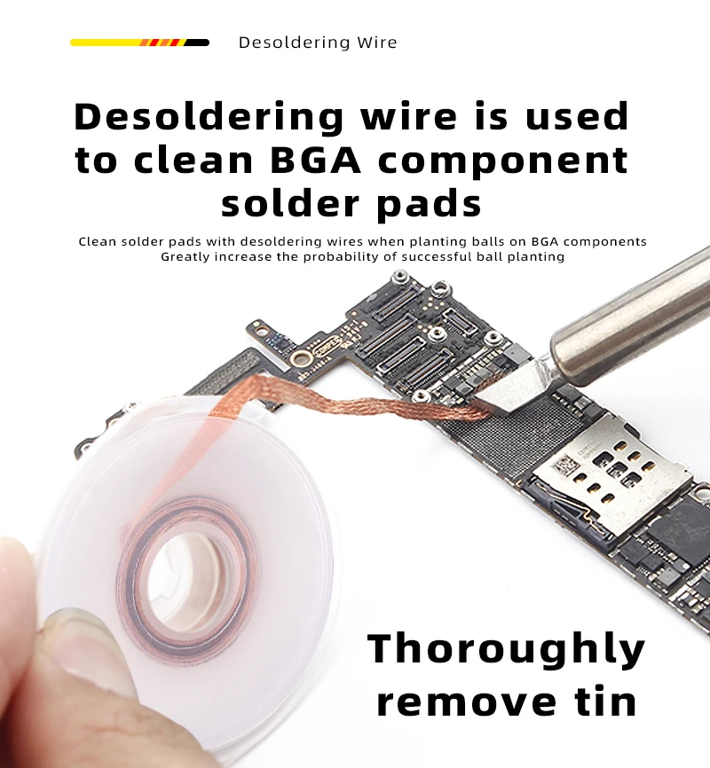 BGA-Reparaturflussmittel zum Entlöten und Entlöten NC559 bleifreie und halogenfreie Lötpaste, Reinigung von reinem Kupfer, Zinn-Saugdraht – Detail 14