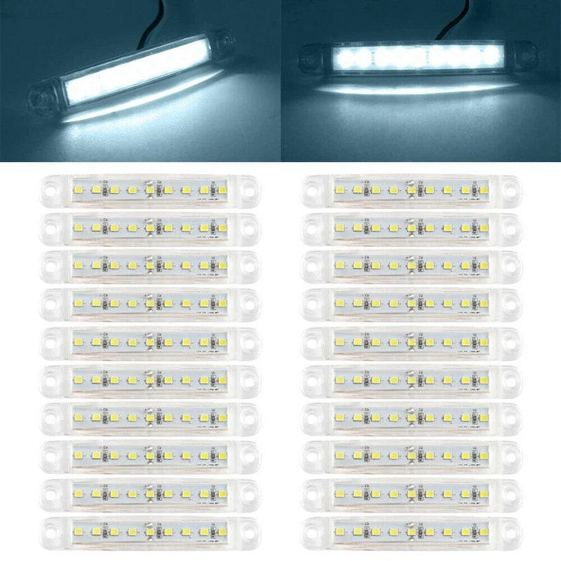 

20 шт., запечатанный прозрачный белый 9-Задний габаритный фонарь для грузовиков, задний габаритный фонарь