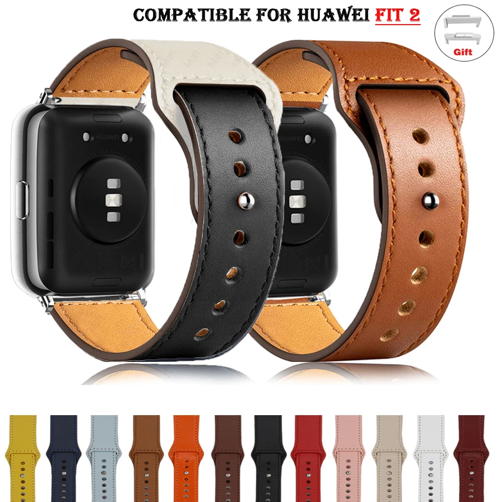 

Leather watchbands For Huawei Watch Fit 2 Smartwatch Band Replacement Sport Wristband retro loop Bracelet Fit2 Strap Accessories