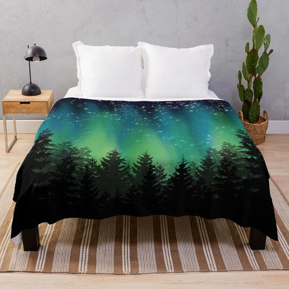 

Northern Lights Throw Blanket Multi-Purpose Heavy manga Cute Plaid Blankets