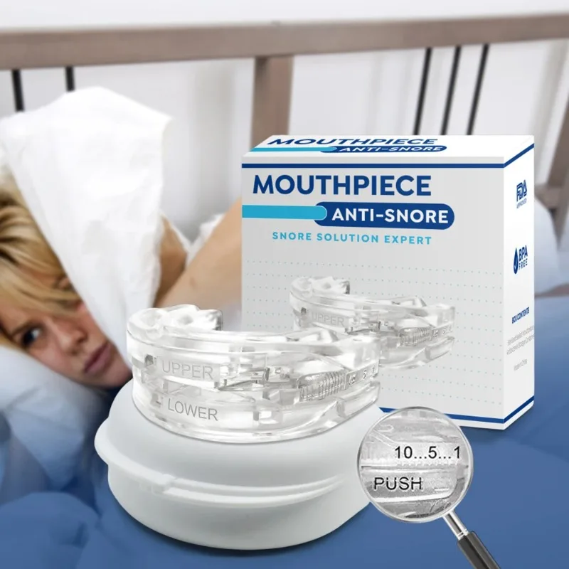 Anti-Snoring Mouthpiece - Custom-Fit Dental Guard for Teeth Grinding & Sleep Apnea Relief, Breathable Nighttime Snore Stopper