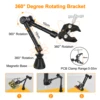 NEWACALOX Magnetic Flexible Arm Soldering Third Hand PCB Holder with 360 ° Rotating Hot Air Gun Stand Welding Workbench 2