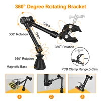 NEWACALOX Magnetic Flexible Arm Soldering Third Hand PCB Holder with 360 ° Rotating Hot Air Gun Stand Welding Workbench 2