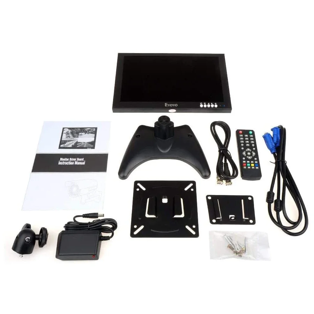 EYOYO 10인치 데스크탑 LCD 모니터 금속 쉘 1920x1200 풀 HD IPS 비디오 디스플레이(HDMI/BNC/VGA/USB 입력 및 듀얼 스피커 포함)