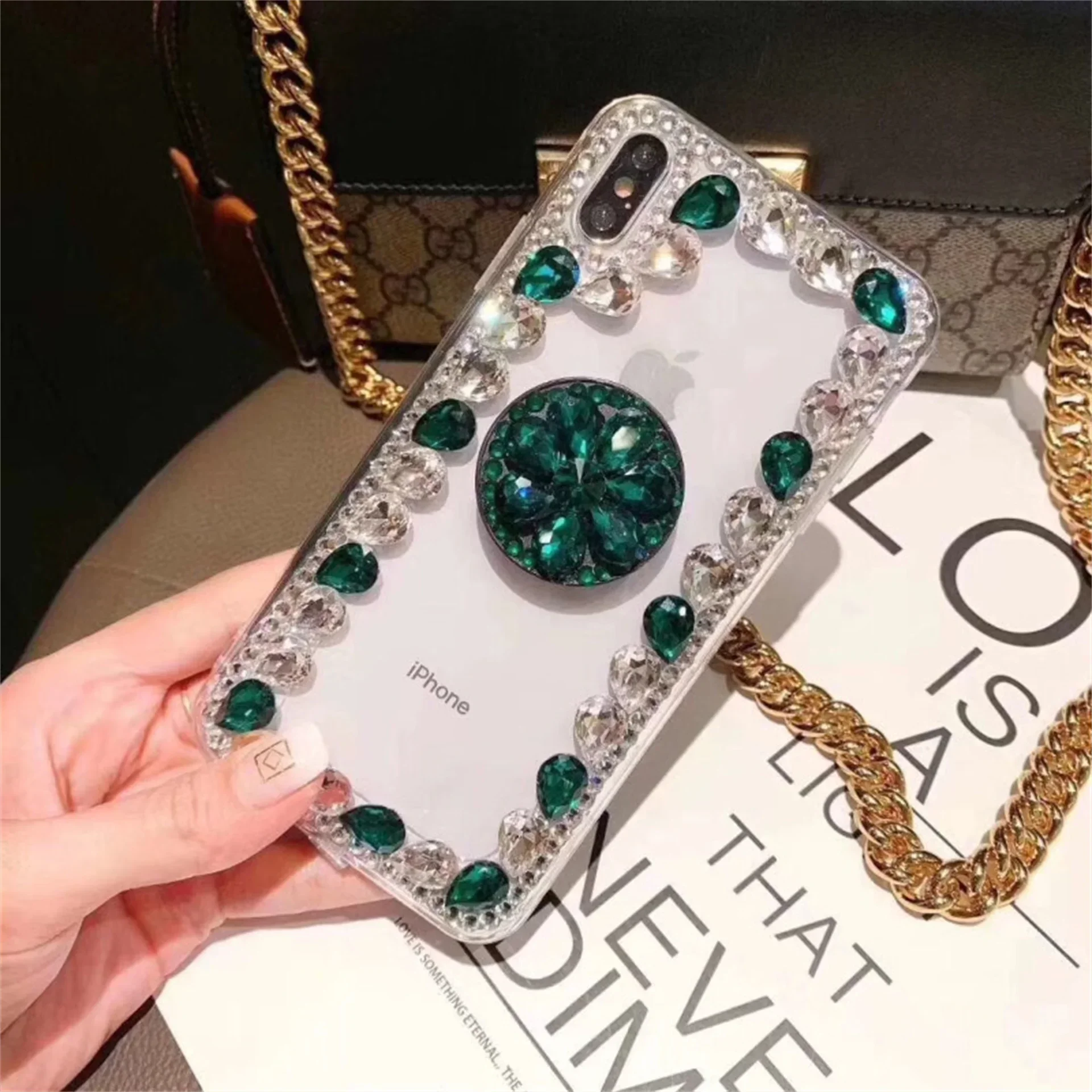 Luxury Bling Rhinestone Case for Xiaomi Redmi 13C 12C 13R Note 11 13 12 Pro Plus, Diamond Airbag Bracket, Stand Cases