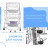 Mini Supermarket Shopping Trolley Mini Shopping Cart Desktop Model Children's Toys Home Decoration Miniature Toy Gifts 4