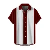 2023 Summer New Men's Short Sleeve Cardigan Shirt Casual Solid Color Panel Lapel Pocket Beach Top Comfortable Soft Fabric 6