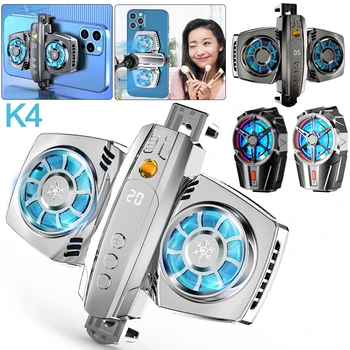 휴대폰 라디에이터 반도체 터보 허리케인 게임 듀얼 냉각 선풍기, 휴대폰 냉각 방열판, 아이폰, 삼성, 샤오미, K4 상품 이미지