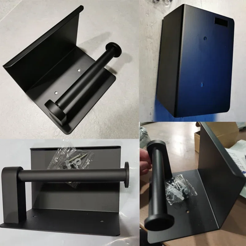 Aluminum Alloy Toilet Paper Holder Shelf with Tray Kitchen Wall Hanging Punch-Free Toilet Paper Roll Holder Bathroom Accessories 3 Aluminum Alloy Toilet Paper Holder Shelf with Tray Kitchen Wall Hanging Punch-Free Toilet Paper Roll Holder Bathroom Accessories 3