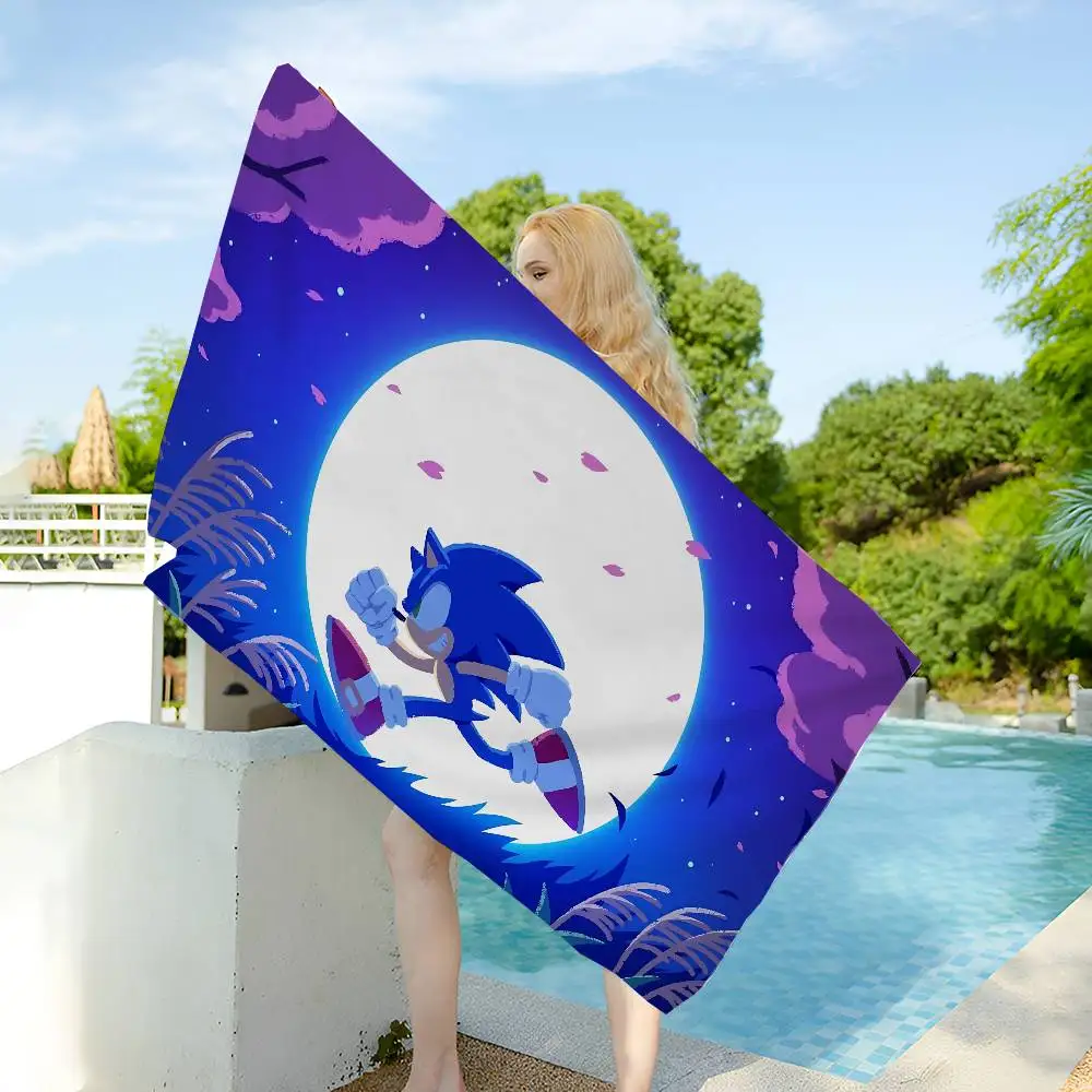 Classic Movie S-sonicS Anime Game Microfiber Beach Towel Absorbent Quick Dry Soft Yoga Swimming Resort Mountain Climbing Towel