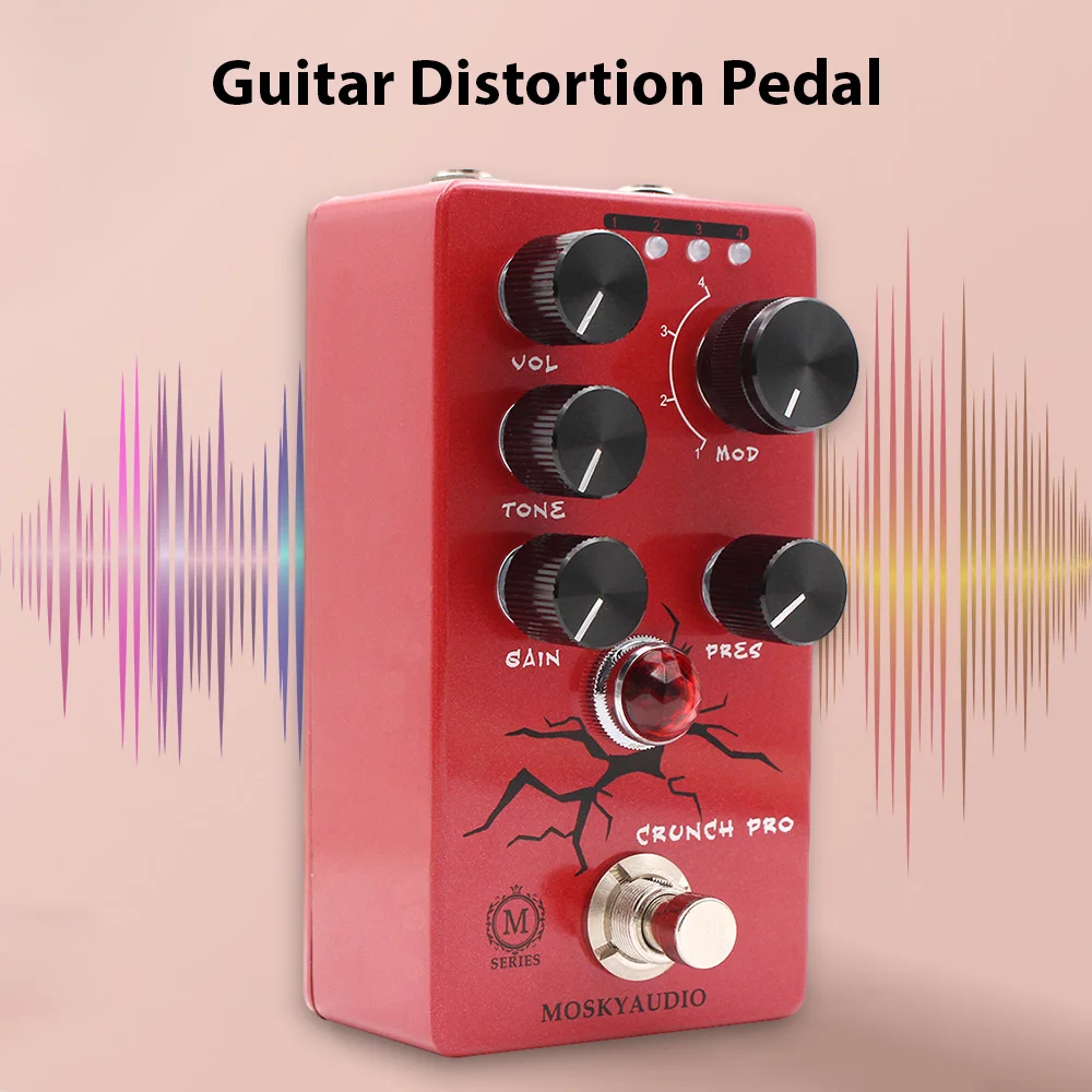 

MOSKYAUDIO Mini Guitar Distortion Front Stage Pedal Guitar Effects Pedal True Bypass Metal Shell 6.35mm Input Output Interface