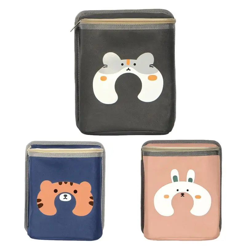 

1pcs Portable Car Organizer Ice Bag With Small Animal Pattern Storage Bag For Beverage Can Tissue Snacks Interior Accessories