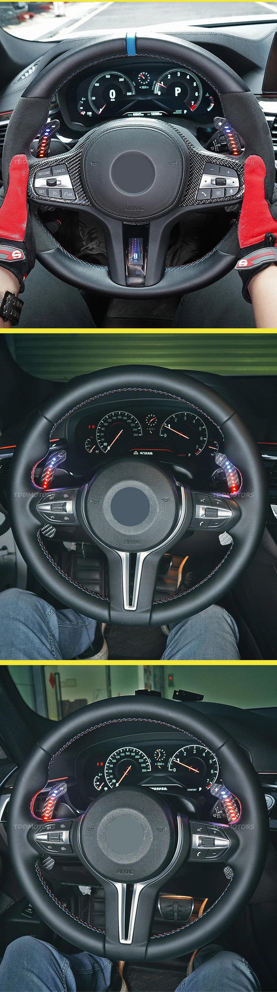 Für Audi C8 A6 A7 S6 S7 RS6 RS7 LED Magnetische Lenkrad Paddle Shifters Verschiedene Farben Handy Verbindung APP Steuerung – Detail 7