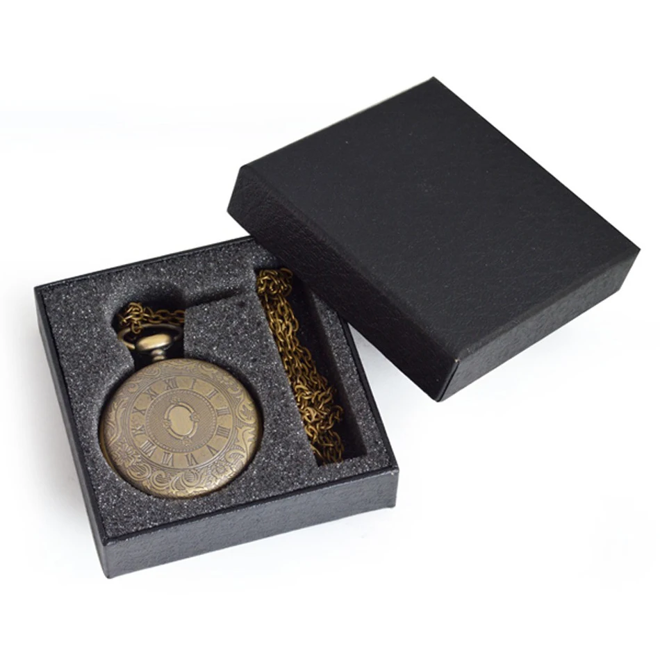 Scatola Quadrata Nera Per Orologio Da Tasca Custodia In Carta Portaoggetti Per Orologio Da Tasca Scatole Regalo Organizzatore Display Raccogliere 9*9*