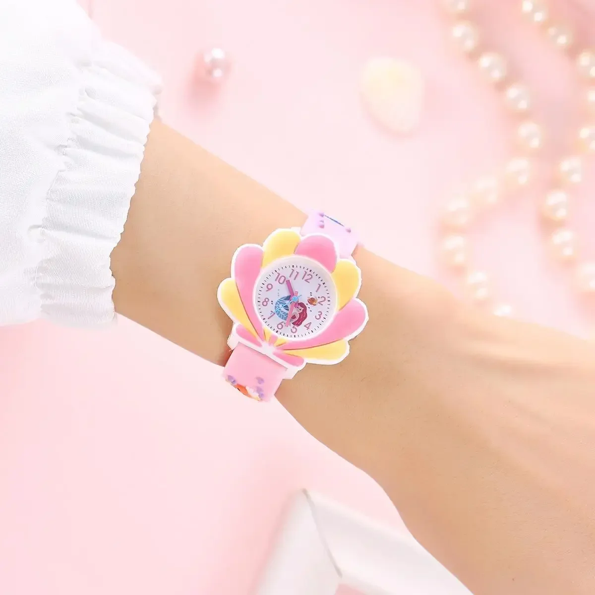 2025 New sunflower Cloud Printed Silicone Band Children's Watch Girl Cute Cartoon Quartz Watch Kids Watches Boys Girl Watche
