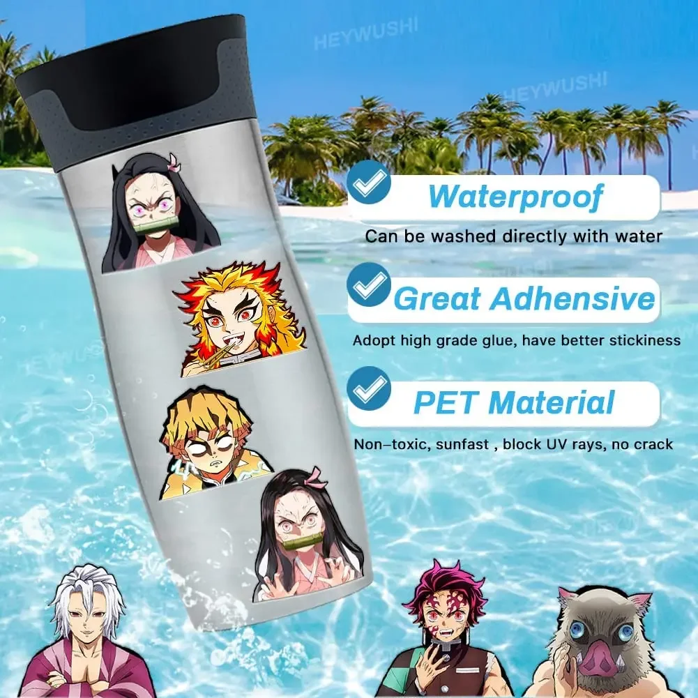 1 Piece Demon Slayer Anime 3D Stickers for Phone Cup Laptop