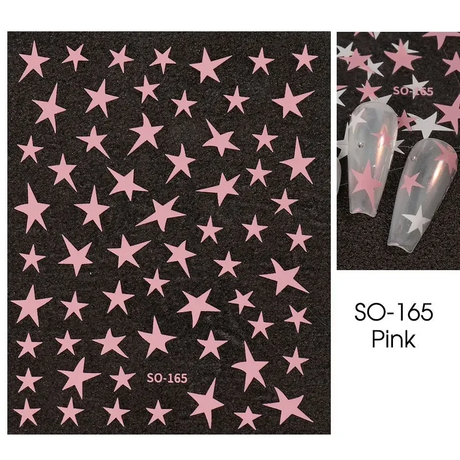 Irregular Pentagram Laser Shiny Nail Stickers - Self-Adhesive DIY Manicure Decals & Foils Wholesale Decor