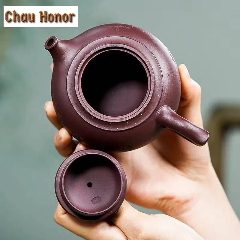 320ml Yixing Raw Ore High Capacity Purple Clay Teapot Handmade Household Kung Fu Tea Set Tea Ceremony Drinkware Customized Gifts