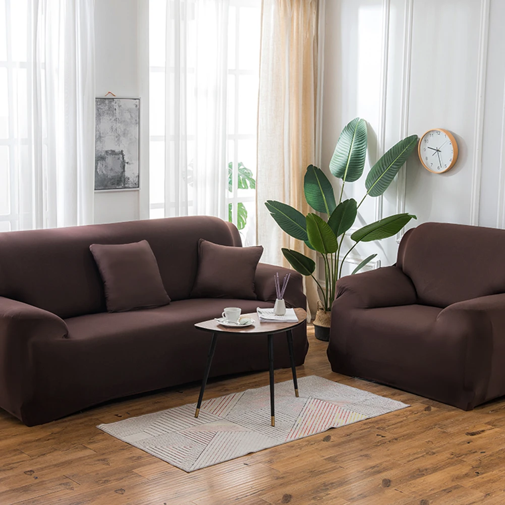 Sofa Covers High Stretch Solid Color for Living Room 1 2 3 4 Seater Corner Couch Recliner