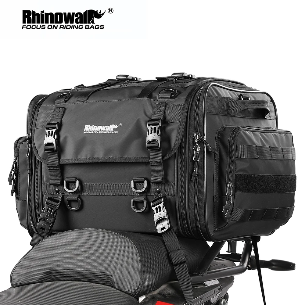 Rhinowalk Motorcycle Bag Waterproof Motorcycle Rear Seat Bag Motorcycle Luggage Travel Bag Top
