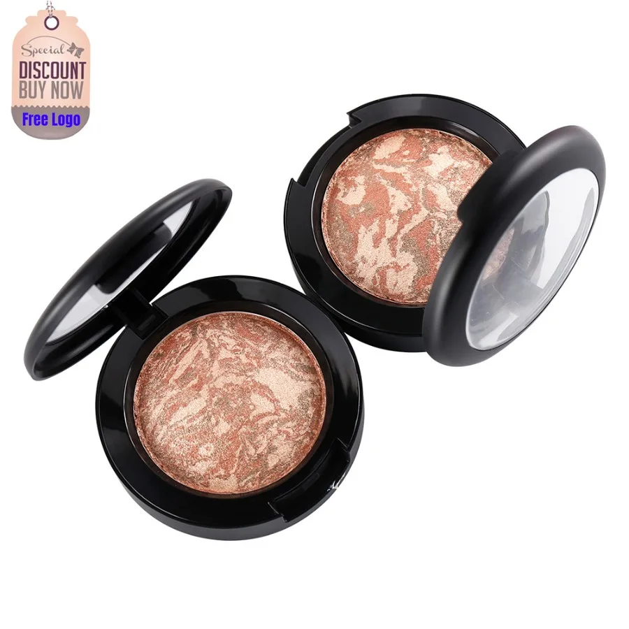 

Vegan Monochrome Pearlescent Baked Powder Highlighter Private Label Face Body Shimmer Makeup Custom Logo