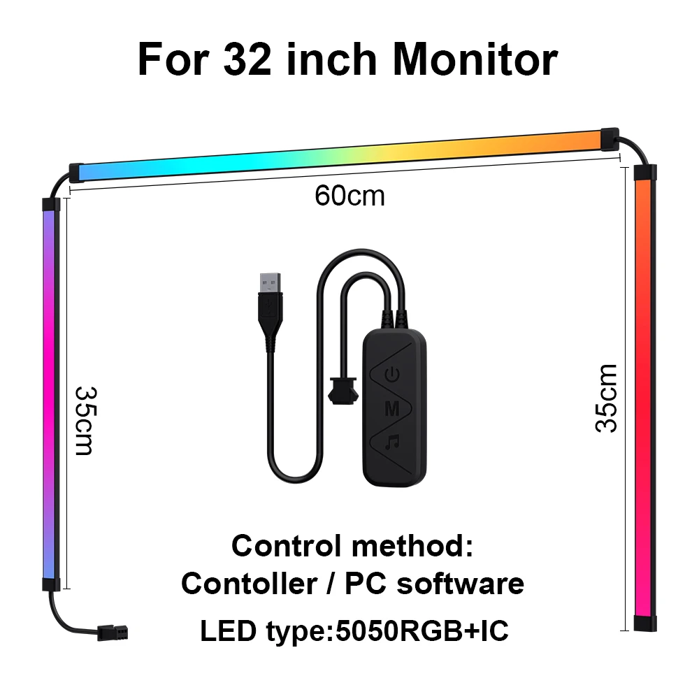 RGB Smart Control Gaming Light Strip for Monitor Backlight and PC Atmosphere Enhancement