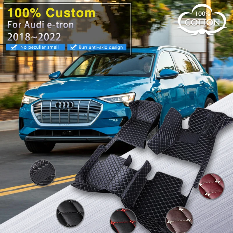 

Car Floor Mats For Audi E-tron 2018~2022 Luxury Durable Mat Rug Auto Interior Part Leather Carpet Full Set Car Accessires 2021