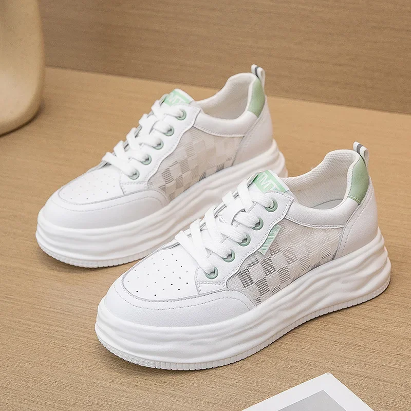 

Туфли женские из натуральной кожи, маленькие, белые, для спорта и отдыха, летняя дышащая обувь