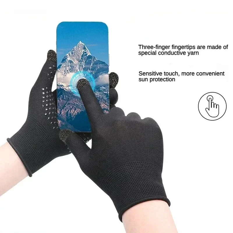 Sunscreen Split Finger Quick Drying Gloves for Men and Women Outdoor UV Resistant Driving Anti Slip Touch Screen Cycling Gloves