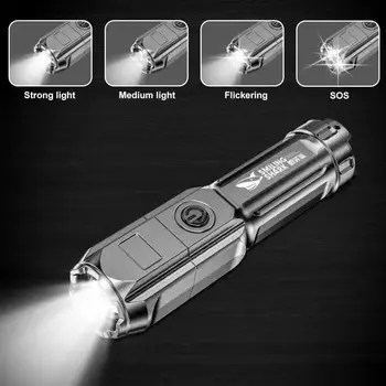 Powerful LED Flashlight Rechargeable USB 18650 Waterproof Zoom Fishing Hunting 100000 Lumens Tactical Flashlight LED Flashlight 4