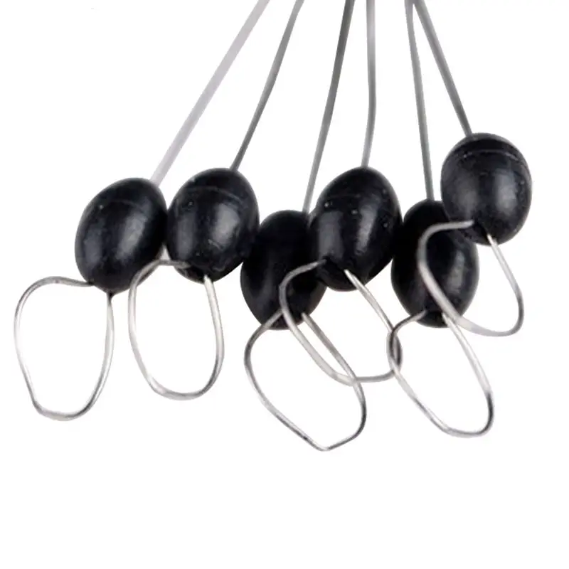 Fishing Bobber Stopper 600 Pcs 100 Groups/Set Black Rubber Beads Stopper Fishing Float Beans Space