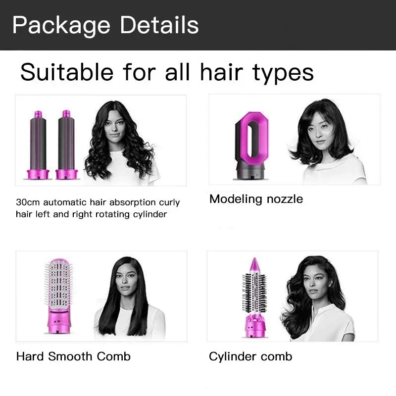 5 In 1 Quality Hairdryer Comb Hot Air Comb For Curling And Straightening Hair Automatic Straight Hair Comb Styling Hair Dryer 4