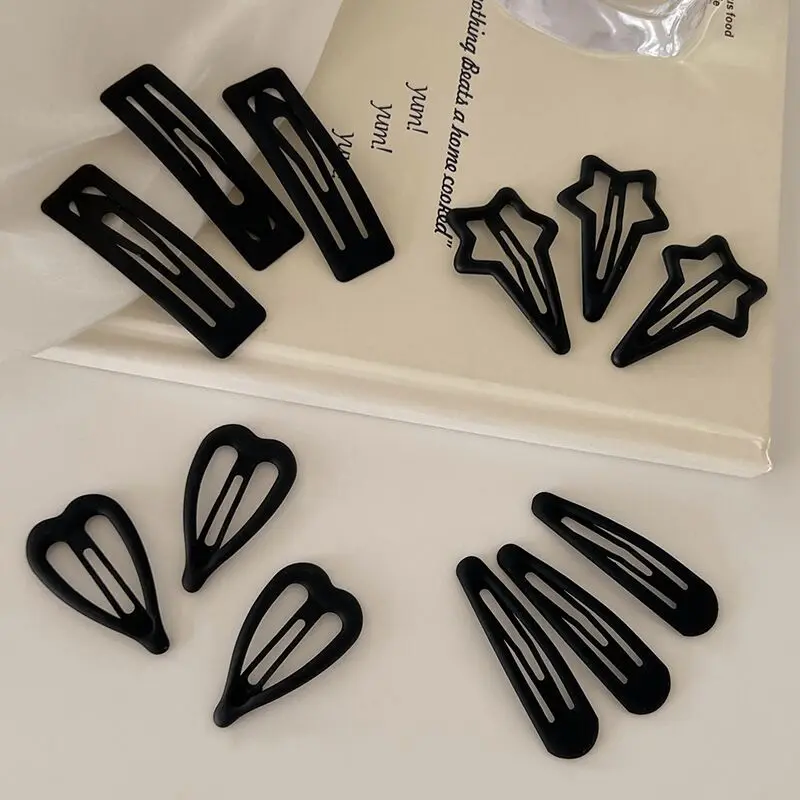 Hair Accessories 3pcs/set Girls Sweet Cute Black Hair Clips Love Star Korean Fashion Simple Joker Bangs Hairpin Broken Hair Clip Bangs BB Clip