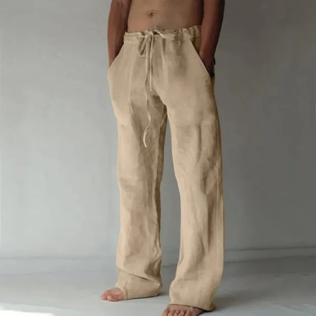 men's cotton linen pants summer