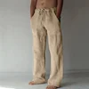 summer spring 2023 New Men's Cotton Linen Pants Male Autumn New Breathable Solid Color Linen Trousers Fitness Streetwear S-3XL 5