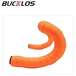 BUCKLOS Anti-Vibration Road Bike Handlebar Tape with Cork Finish (Orange)
