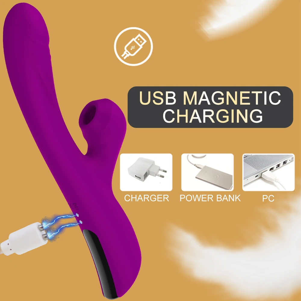 Clitoral sucking vibrator rabbit heating dildo G spot massager 10 pattern adult sex toy for women