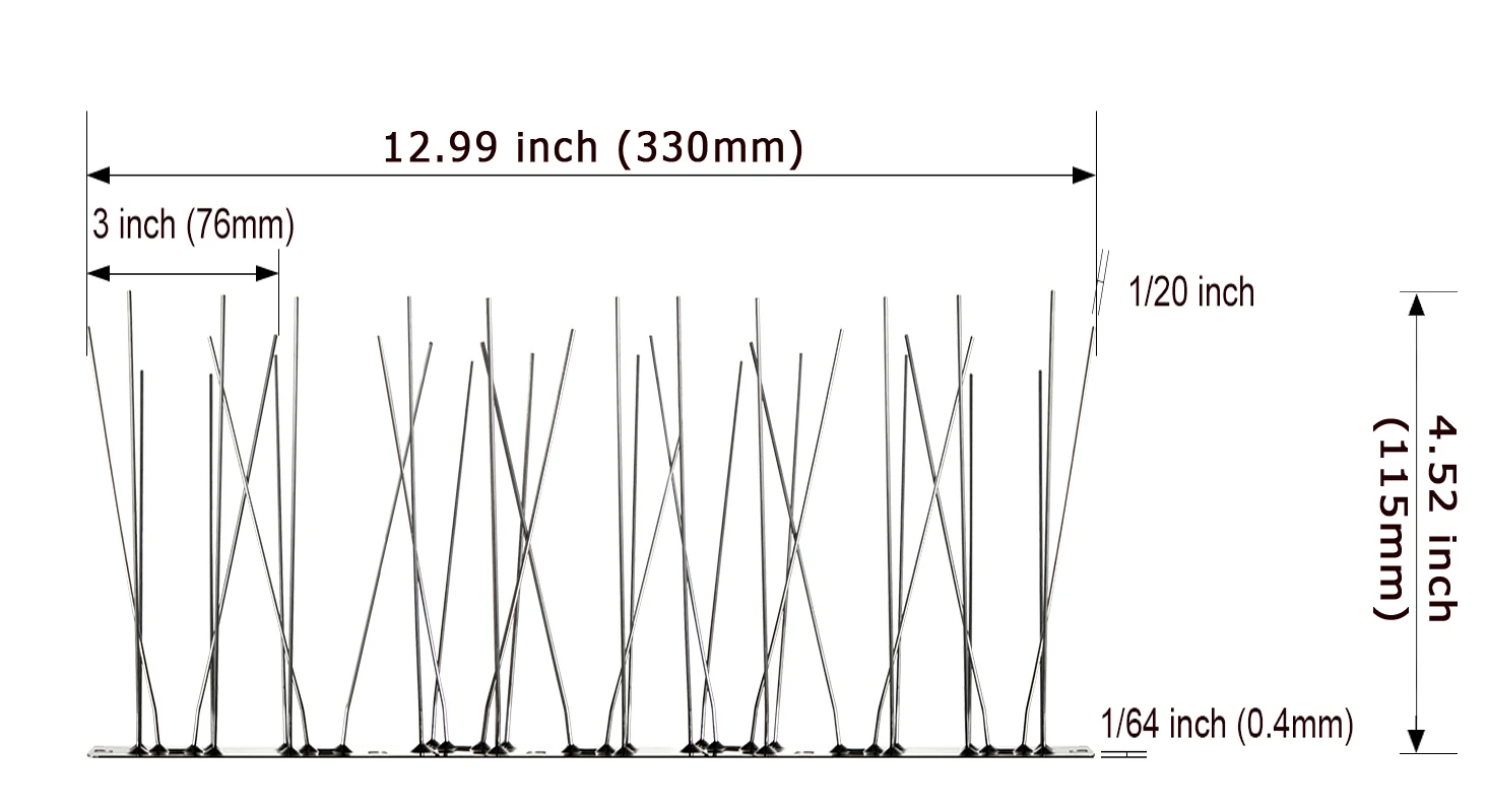 Bird Spike for Pigeons 10 Pack Bird Spikes 33cm Fence Animal Deterrent Repellent Set Pigeon Spikes for Roofs and Windows
