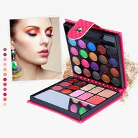 33 Colors Eye Shadow Powder Blush Lipstick Lasting Cosmetics Makeup Set with Mirror For Beginner Kids Travel Portable Palette 1