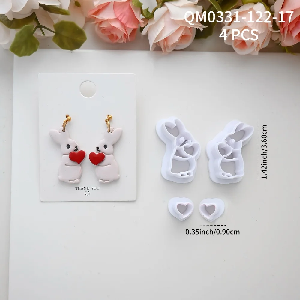 Cartoon Ohrringe Polymer Clay Formen Fisch/Schwan/Vogel/Kaninchen Weiche Keramik Ton Schneider DIY Ohrring Schmuck Anhänger machen Ton Werkzeug – Detail 7