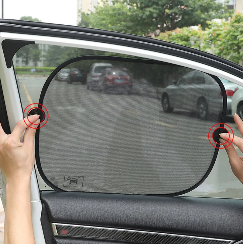 5ks auto okno slunečník pletivo obal sání pohár UV ochrana namontovat skládací auto strana zadní sklo sunshades záclona příslušenství