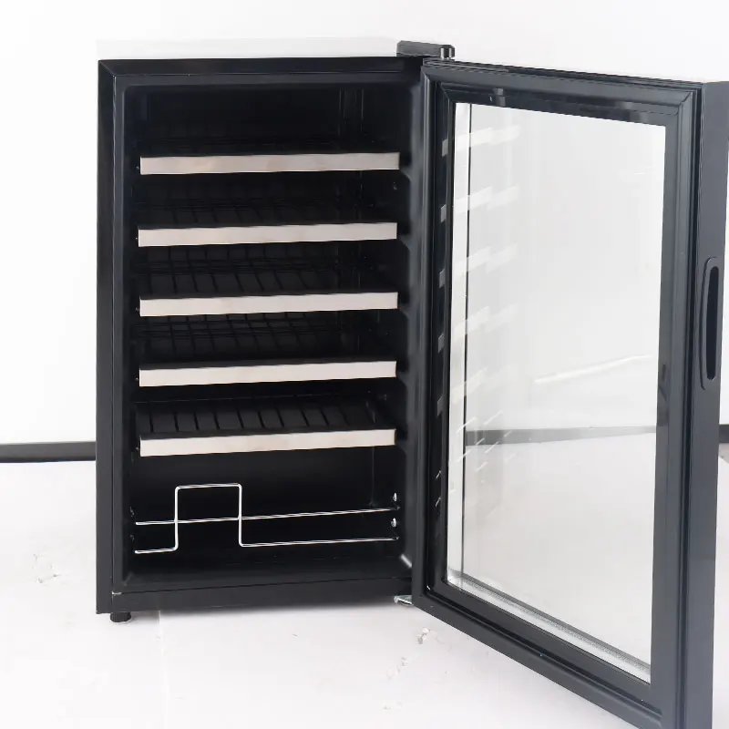 2.2Cu.Ft Tempered Glass Door Compact Wine Cooler Wine Cabinet Refrigerator Display Mini Refrigerators For Home
