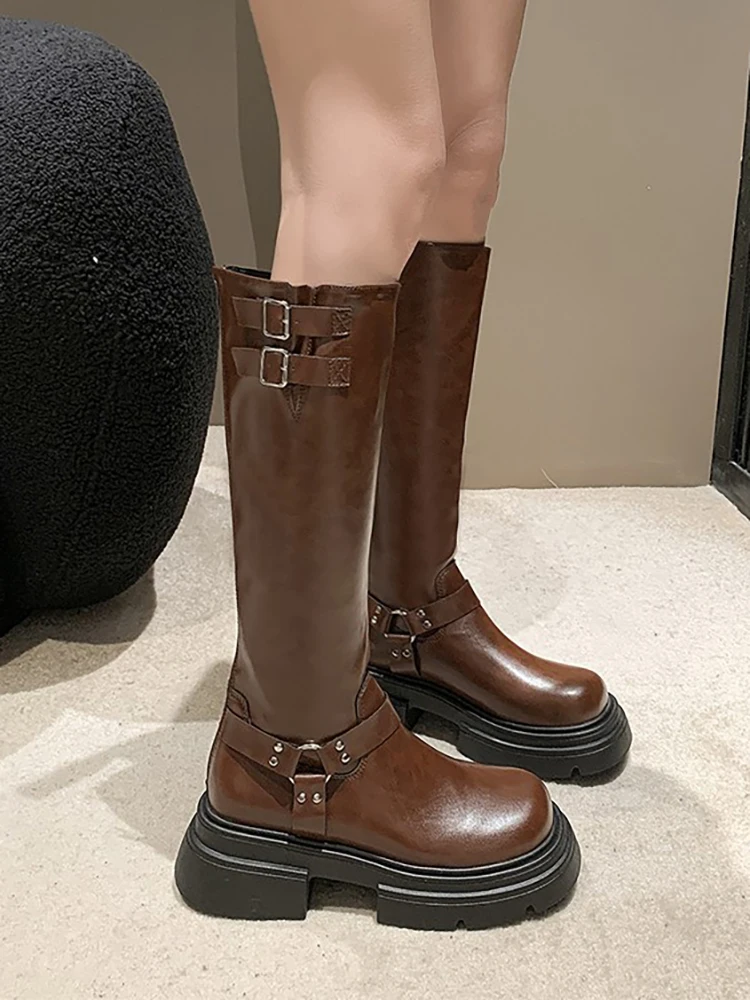 

Women's Rubber Boots Zipper Female Shoes Boots-Women Luxury Designer Sexy Thigh High Heels High Sexy Round Toe Rain Med Ladies 2