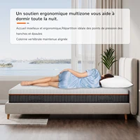 Матрас из пеноматериала Vesgantti, белый, толщина 16/18/26 см, матрас из гелевой пены с эффектом памяти, Zoned Support Keeps You Well Aligned — изображение 2