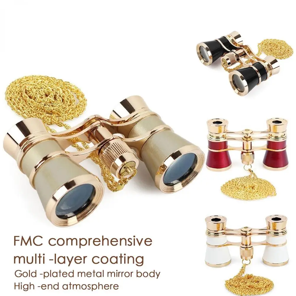 ANGEEK Occhiali Da Teatro Pieghevoli - Binocolo Retro 3x Con Catena, Design Vintage - Foto 4