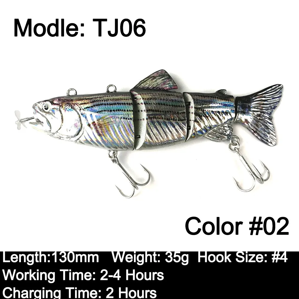 Electric Fishing Lure - USB Rechargeable, Robotic Swimming Bait With LED Light, For Bass, Pike, Musky