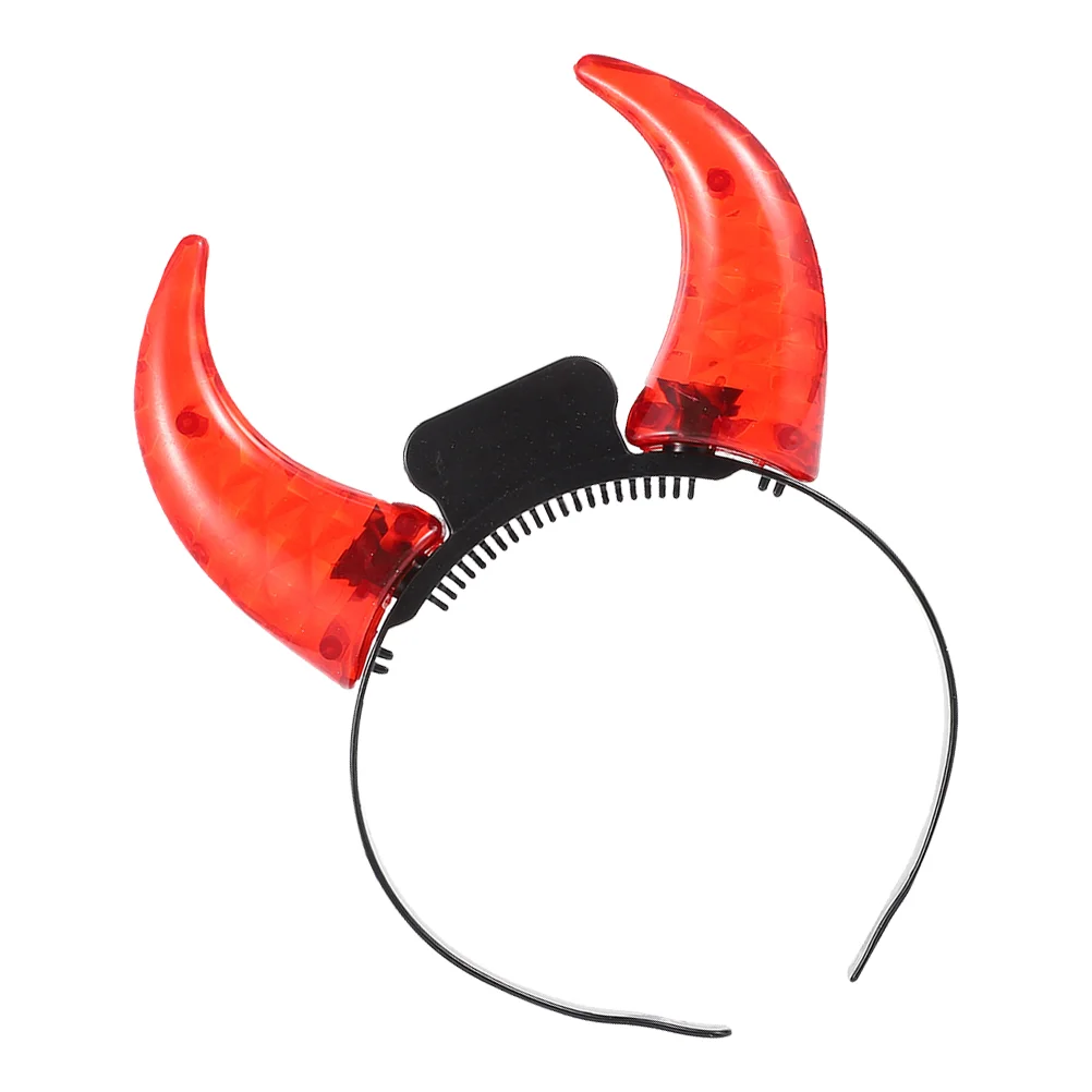 

Interesting Glowing Devil Horn Hairband Unique Headdress Prop Devil Horn Headband