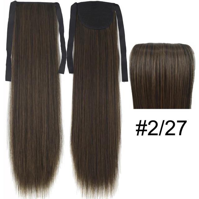 TOPREETY Synthetic Hair Fiber Heat Resistant Straight Ribbon Ponytail Hair Extension1006 2-27