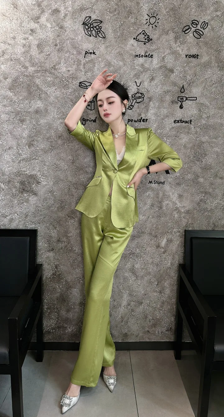

2023 Spring/Summer Fashion New Women's Clothing Acetic Acid Suit 0730
