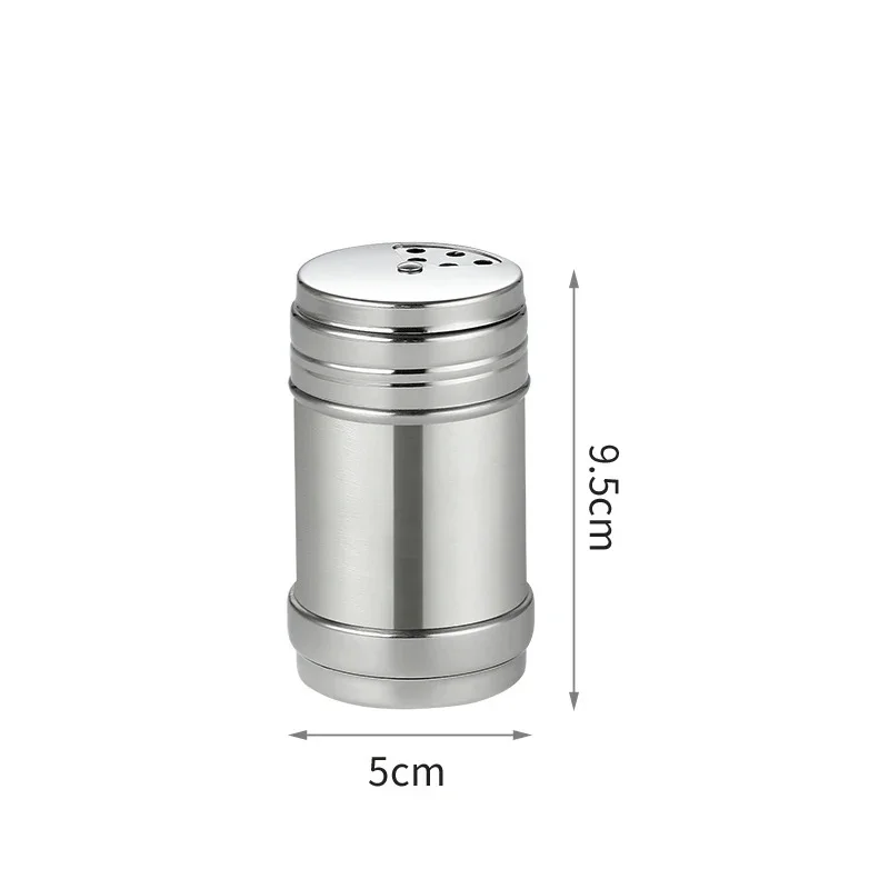 Seasoning Jar Stainless Steel Spice Jar Rotating Cover Barbecue Salt Sugar Bottle Shaker Pepper Home Kitchen